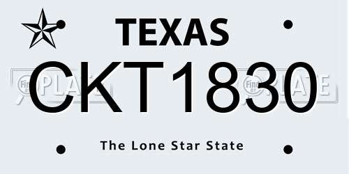CKT1830 Texas License Plate