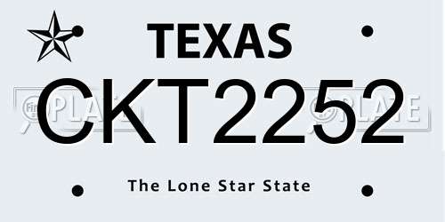 CKT2252 Texas License Plate