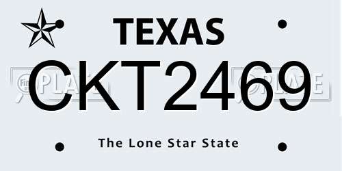 CKT2469 Texas License Plate