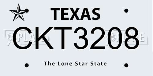 CKT3208 Texas License Plate
