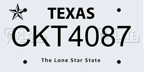 CKT4087 Texas License Plate