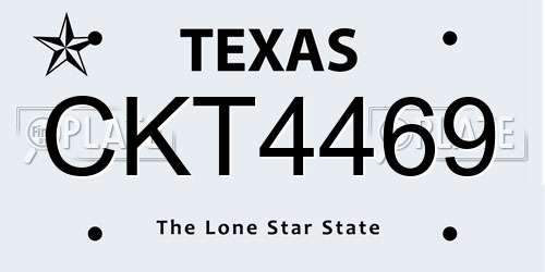 CKT4469 Texas License Plate