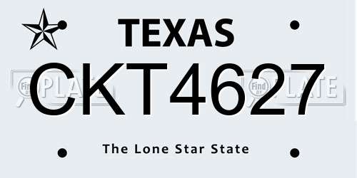 CKT4627 Texas License Plate