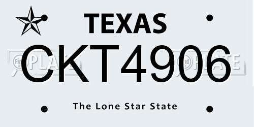 CKT4906 Texas License Plate