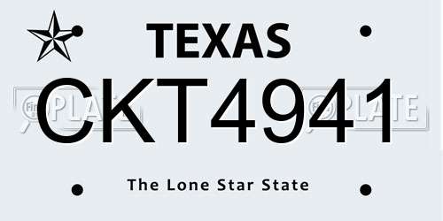 CKT4941 Texas License Plate