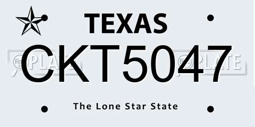 CKT5047 Texas License Plate