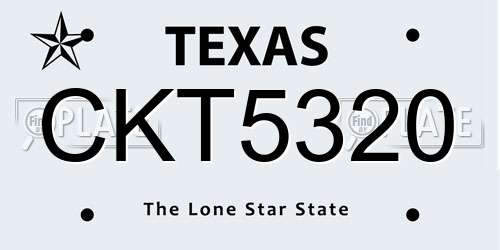 CKT5320 Texas License Plate