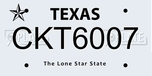 CKT6007 Texas License Plate