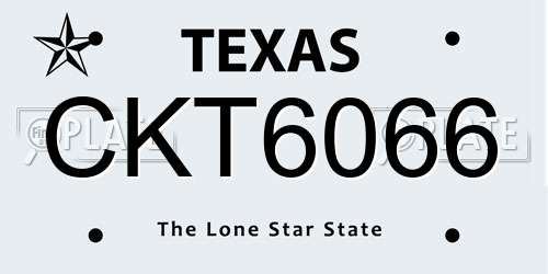 CKT6066 Texas License Plate