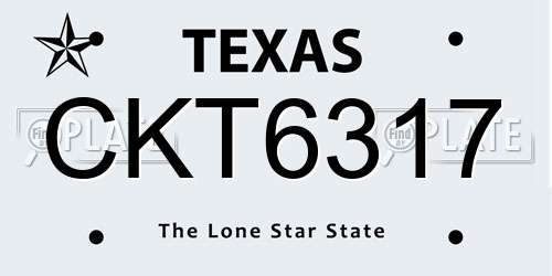CKT6317 Texas License Plate