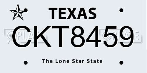 CKT8459 Texas License Plate