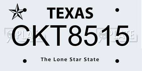 CKT8515 Texas License Plate