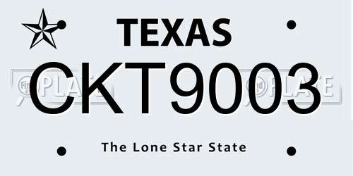 CKT9003 Texas License Plate