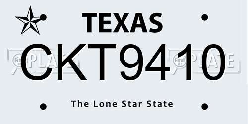 CKT9410 Texas License Plate