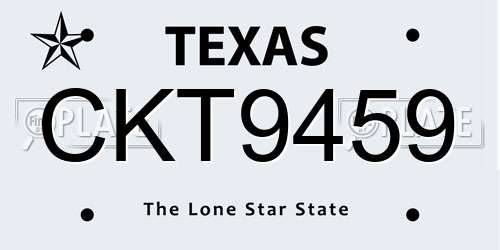 CKT9459 Texas License Plate