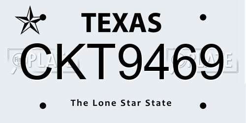 CKT9469 Texas License Plate