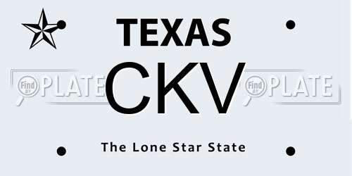 CKV Texas License Plate