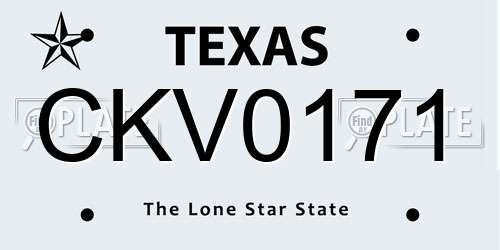 CKV0171 Texas License Plate