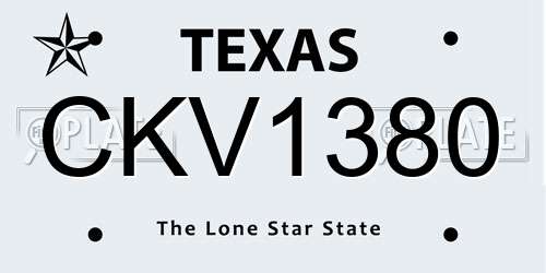 CKV1380 Texas License Plate
