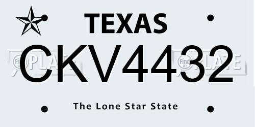 CKV4432 Texas License Plate