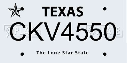 CKV4550 Texas License Plate