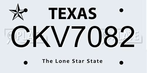 CKV7082 Texas License Plate