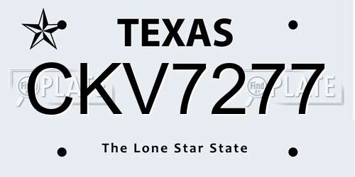 CKV7277 Texas License Plate