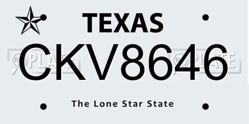 CKV8646 Texas License Plate
