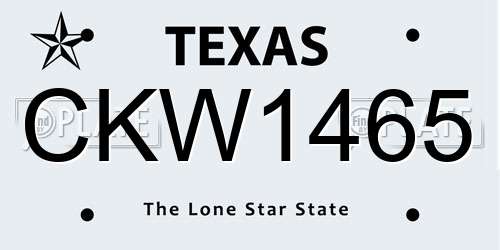 CKW1465 Texas License Plate