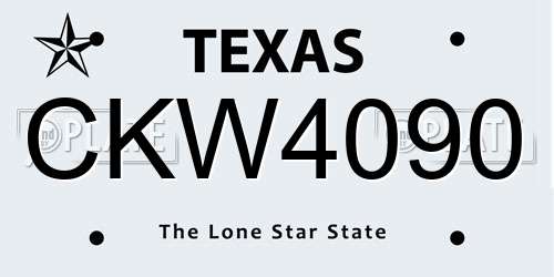 CKW4090 Texas License Plate