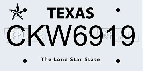 CKW6919 Texas License Plate