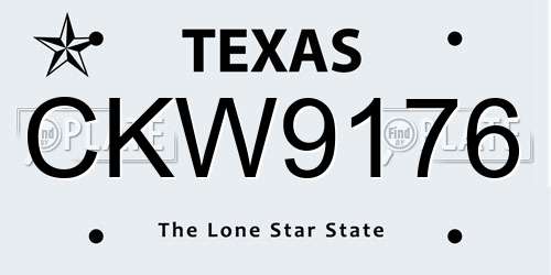 CKW9176 Texas License Plate