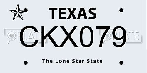 CKX079 Texas License Plate