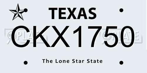 CKX1750 Texas License Plate