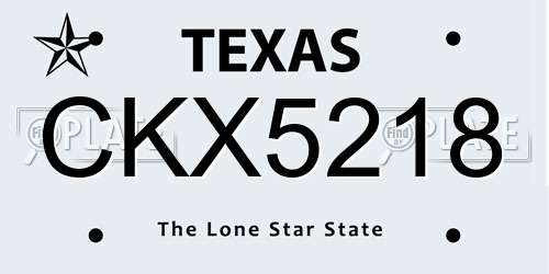 CKX5218 Texas License Plate