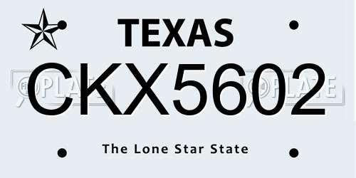 CKX5602 Texas License Plate