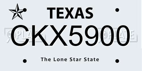CKX5900 Texas License Plate