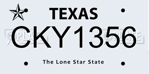 CKY1356 Texas License Plate