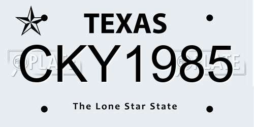 CKY1985 Texas License Plate