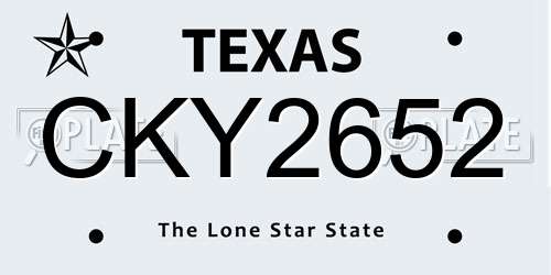 CKY2652 Texas License Plate