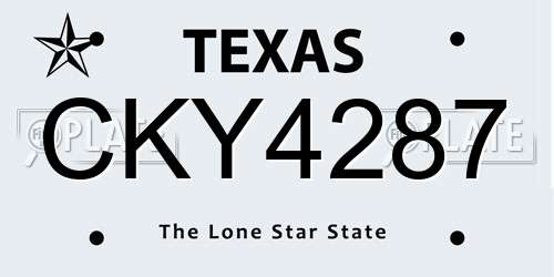 CKY4287 Texas License Plate