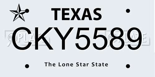 CKY5589 Texas License Plate