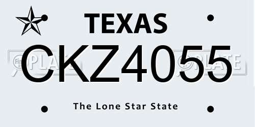 CKZ4055 Texas License Plate