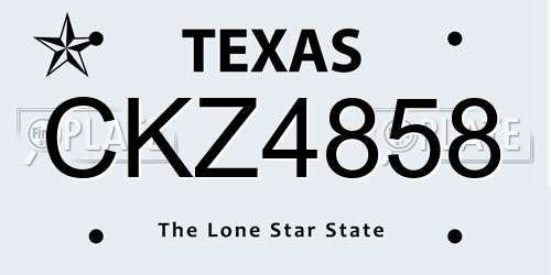 CKZ4858 Texas License Plate