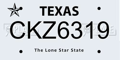 CKZ6319 Texas License Plate