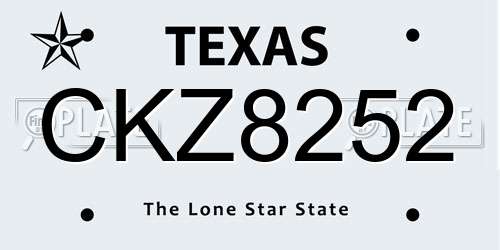 CKZ8252 Texas License Plate