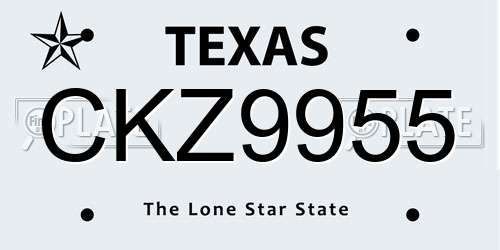 CKZ9955 Texas License Plate