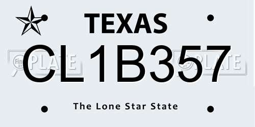 CL1B357 Texas License Plate