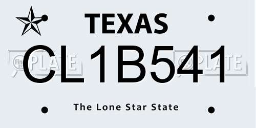 CL1B541 Texas License Plate