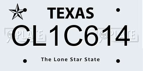 CL1C614 Texas License Plate